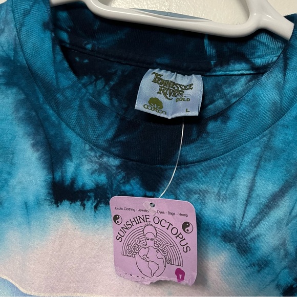 VTG 90s TIE DYE ANIMAL NATURE TEE LONG SLEEVE T SHIRT LISA CHAPMAN SINGLE STITCH - Picture 6 of 6